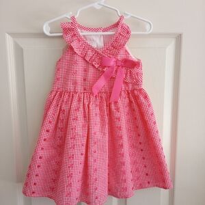 Bonnie Jean Pink Checkered Dress with Bow 2T